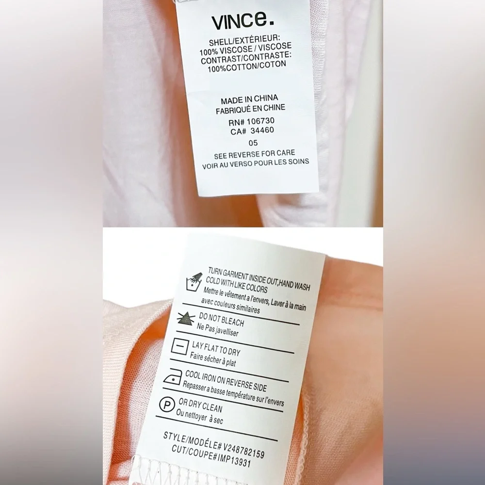 🫶🏼🤘🏼✌🏼 Donated 2 Womens Charity Vince Long Sleeve Crewneck White T-Shirt Top M - Picture 15 of 16